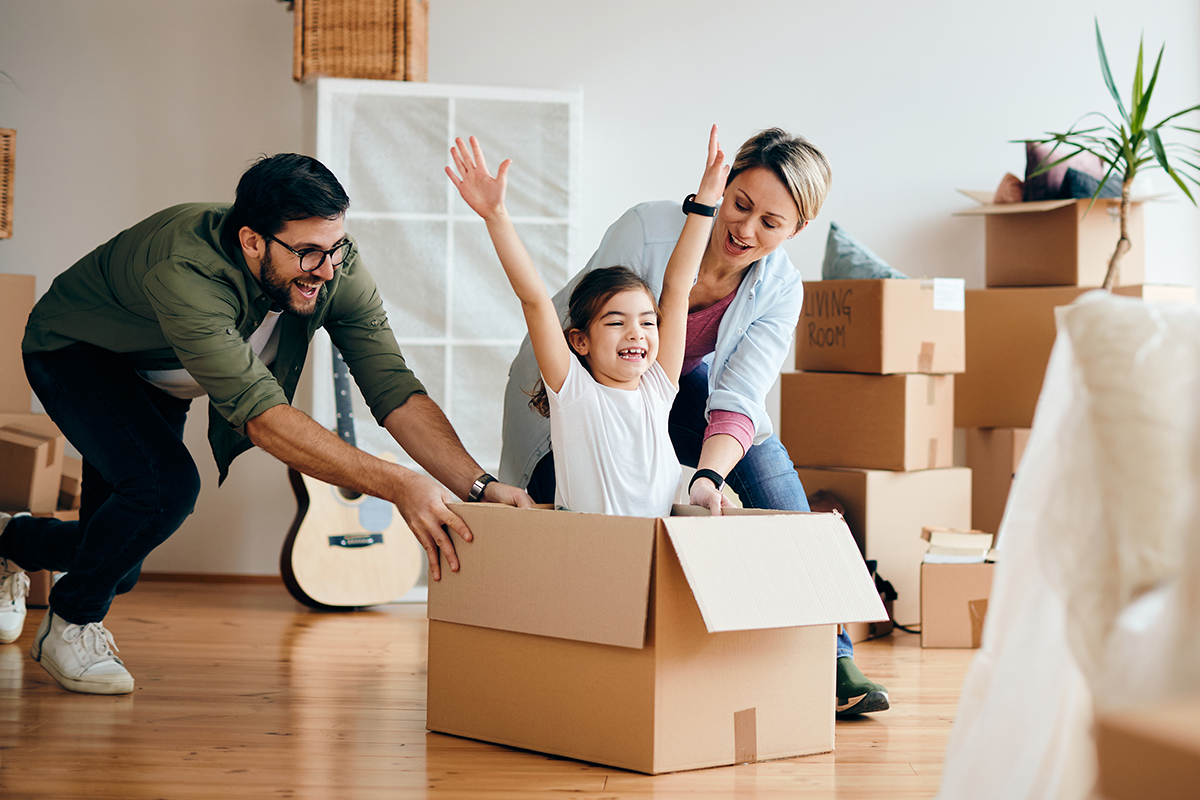 Family Moving Into New Home